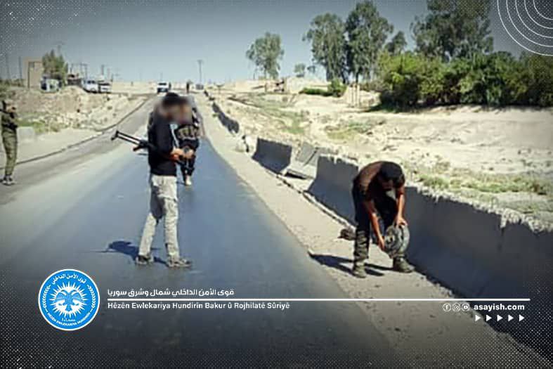 قوات الآساييش تبطل مفعول لغم مضاد للدروع على أحد الجسور في دير الزور