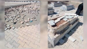 سرقة أحجار قبور المقاتلين الذين فقدوا حياتهم في قتال داعش بمدينة منبج شمالي سوريا