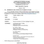 Congress Foreign Affairs Committee to Hold Open Hearing on Syria