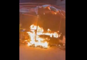 Burning of the Mourning Tent of Kurdish Youth Alaa Amin in Qamishli