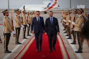 الرئيس الفرنسي إيمانويل ماكرون يصل دمشق
