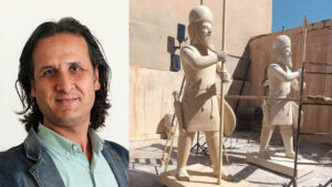 منير شيخي يعيد نحت أسد عين دارا والحراس الميديين ويزيح الستار عنها في قامشلو